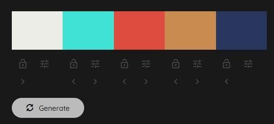 color palette using colormind.io