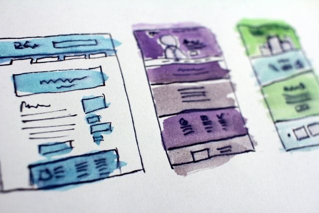 image showing a user interface draft designed by hand
