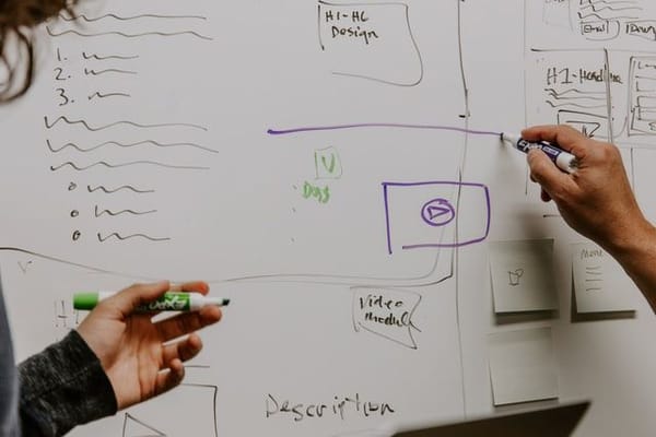 photo of people collaborating on a whiteboard